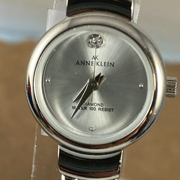 Vintage Anne Klein Diamond Watch Silver Tone main image 5
